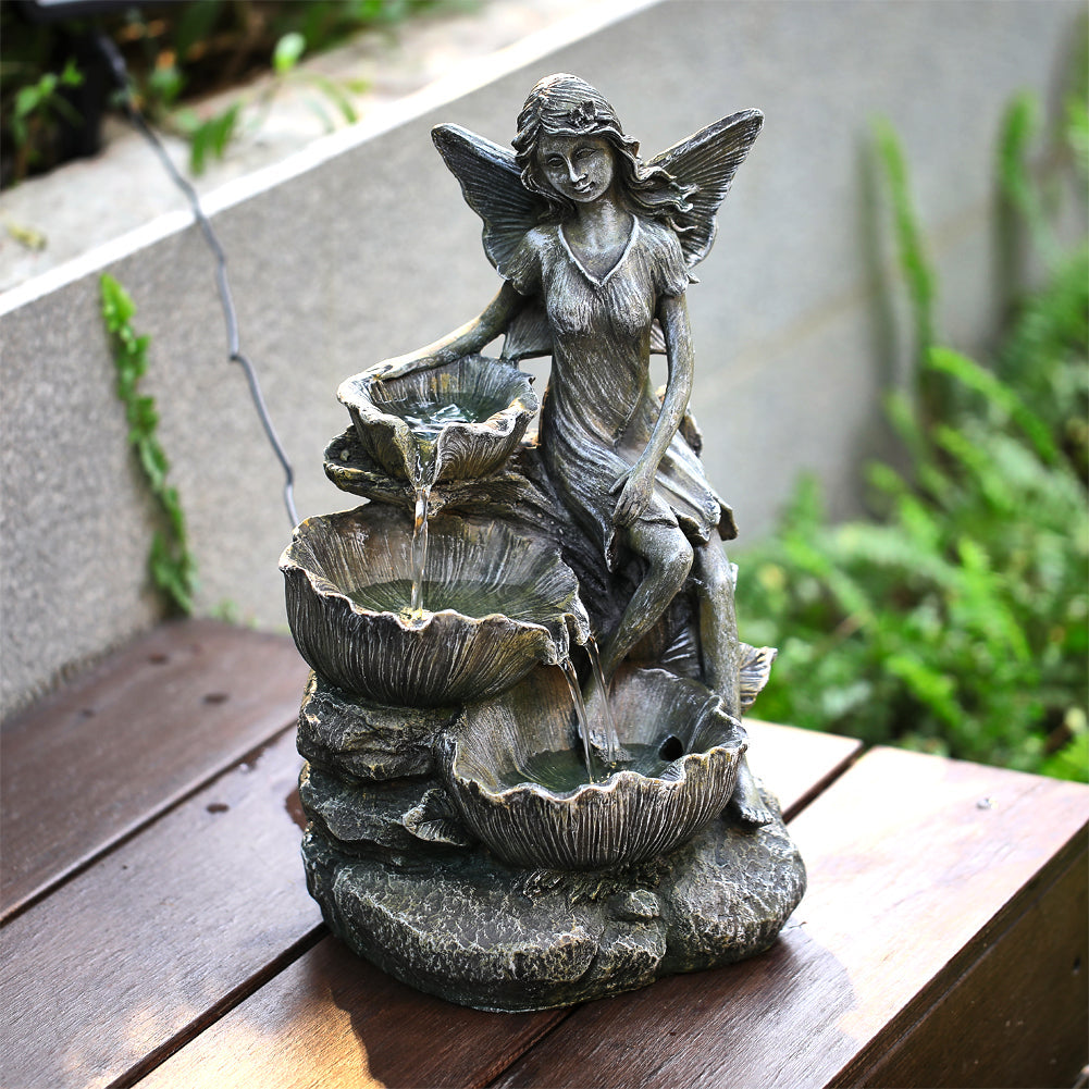 Fairy Solar Resin Water Fountain