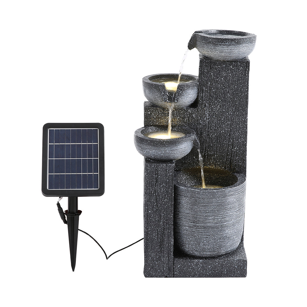 Outdoor Solar-Powered Water Fountain Rockery Decor