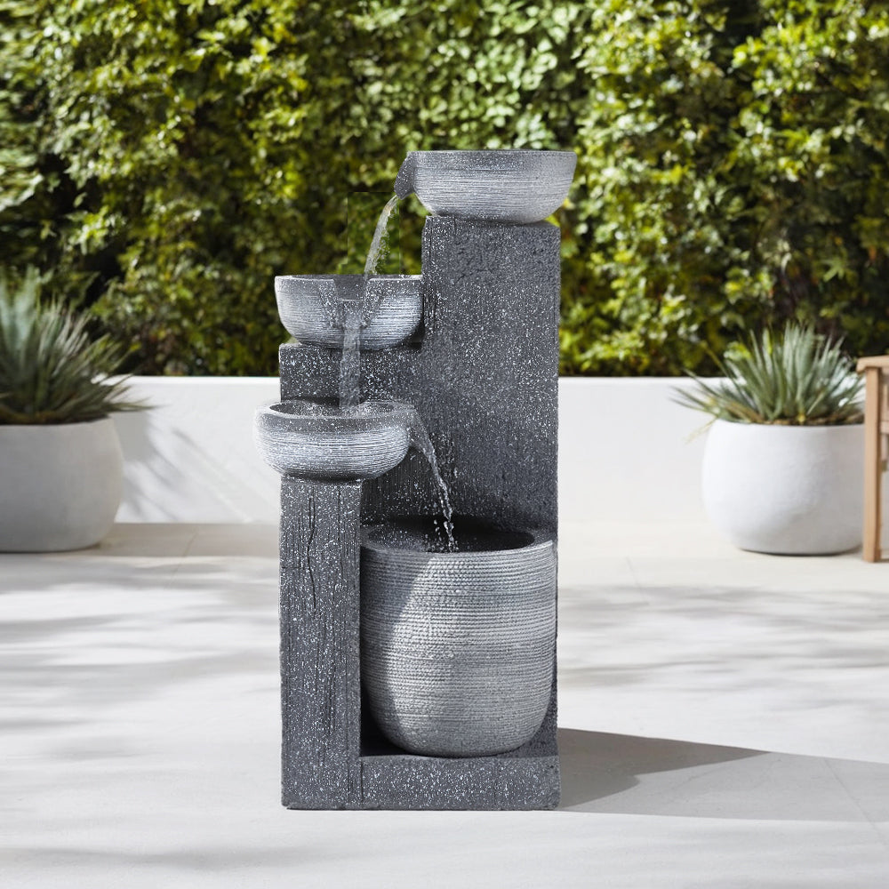 Outdoor Solar-Powered Water Fountain Rockery Decor