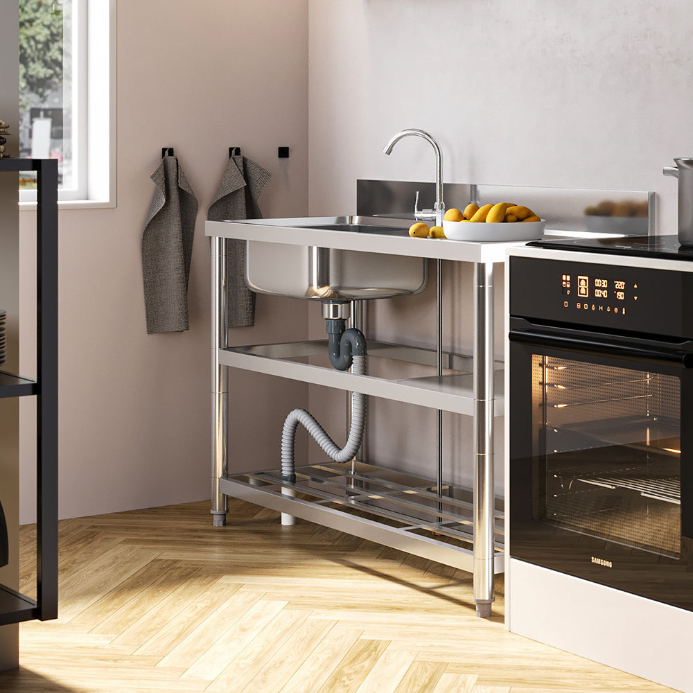 Durable Stainless Steel Sink with Side Drainer