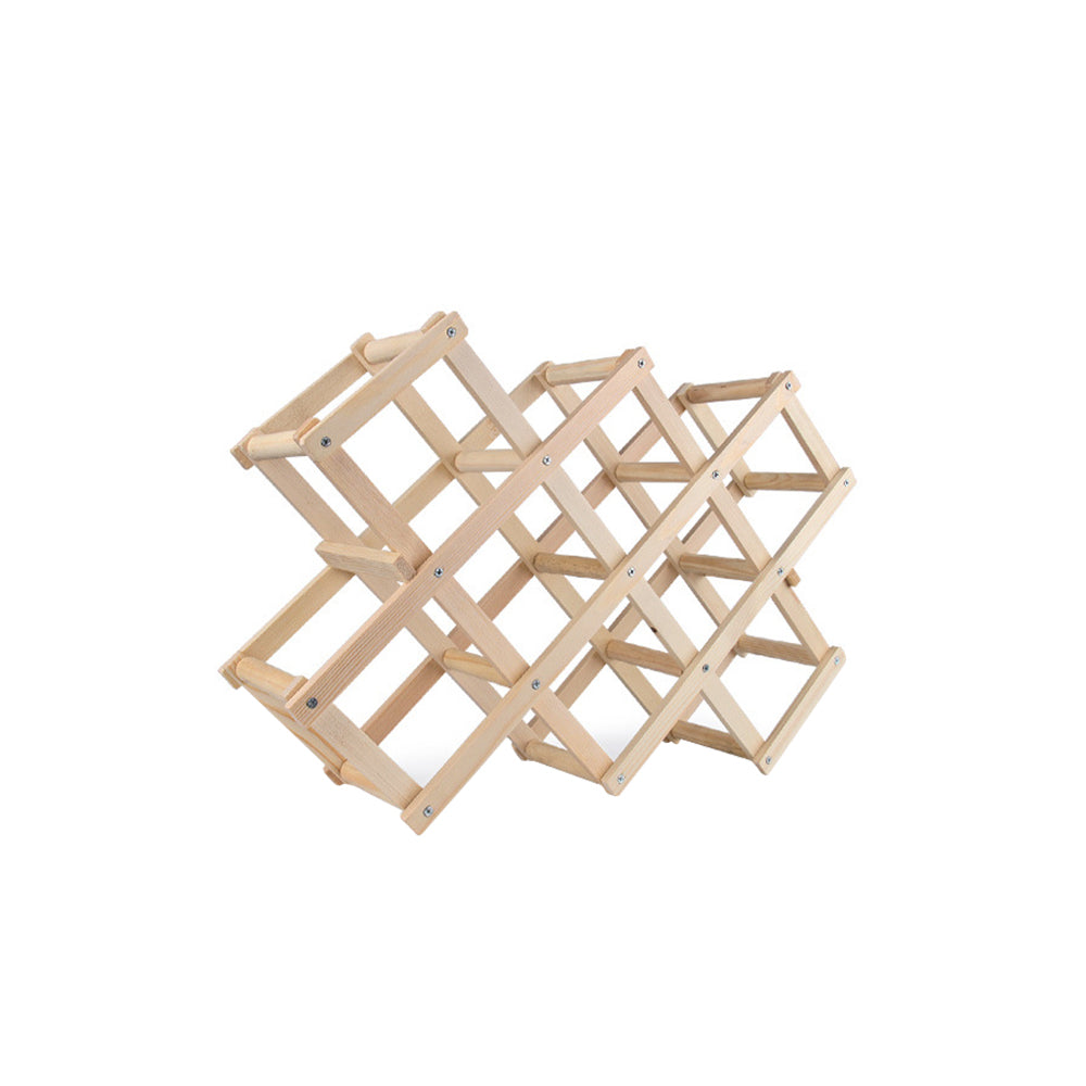 Decorative Foldable Solid Wood Stackable Wine Rack