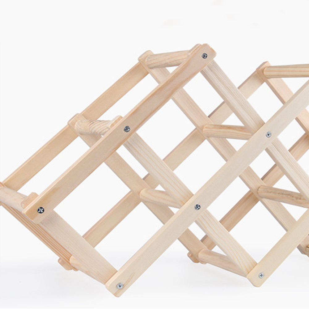 Decorative Foldable Solid Wood Stackable Wine Rack
