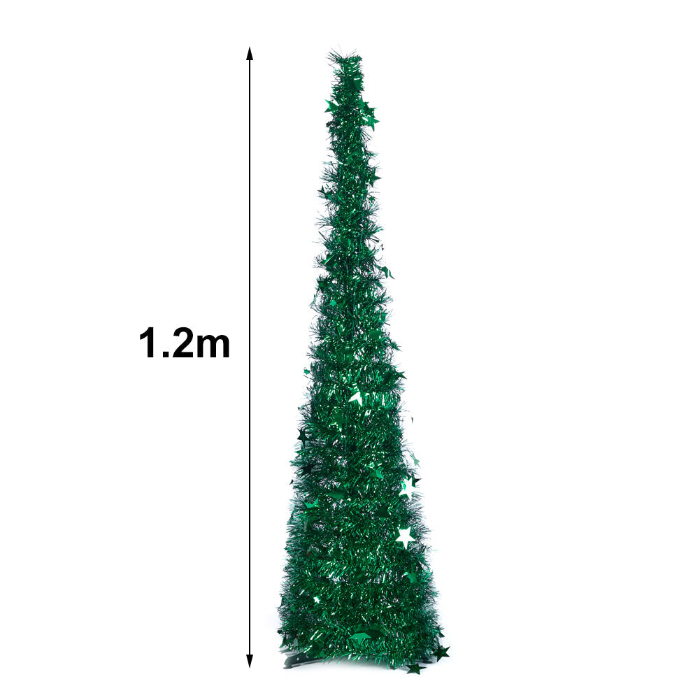 Collapsible 1.2M Pop Up Tinsel Christmas Tree with Base
