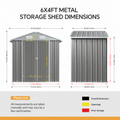 Metal Garden Storage Shed with Apex Roof & Lockable Double Doors