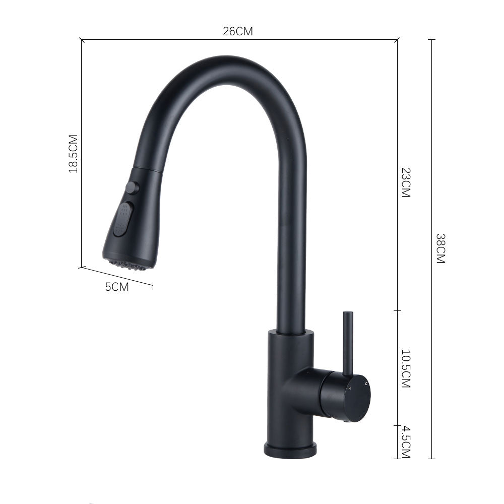 Retractable Commercial Pulldown Kitchen Faucet