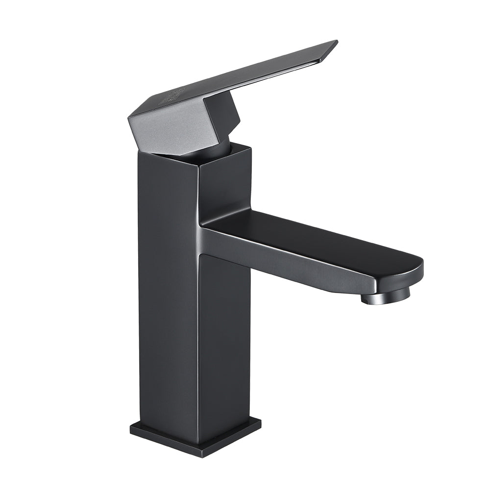 Matte Black Single Handle Stainless Steel Bathroom Tap