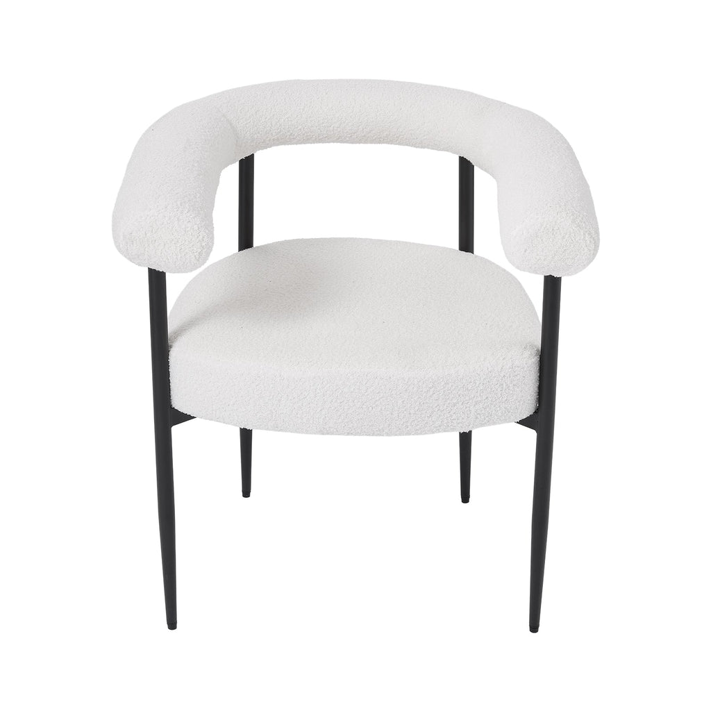 2 Pcs Modern Dining Chairs with Black Metal Legs