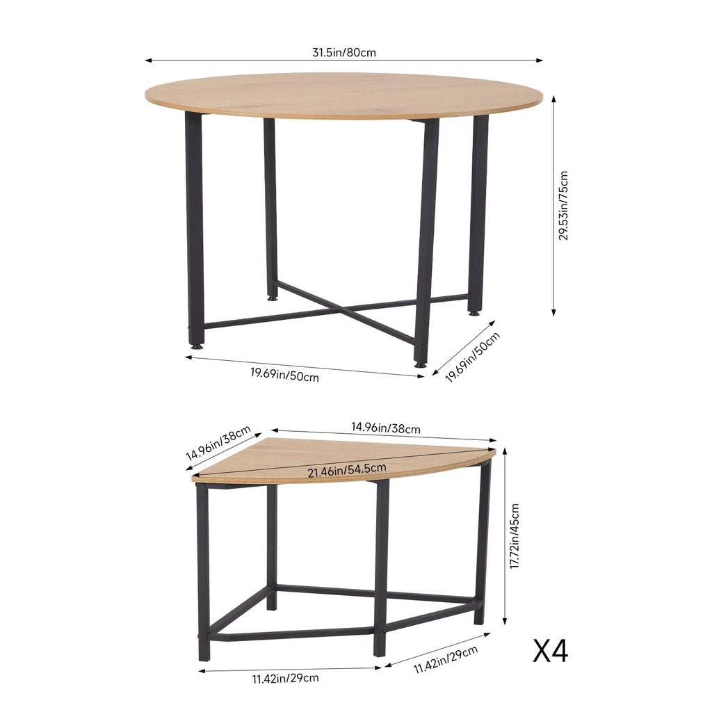 Space-Saving Dining Table and Stool Set