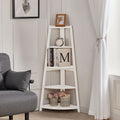 Modern 5-Tier Wooden Ladder Corner Bookshelf Home Display Shelf Unit