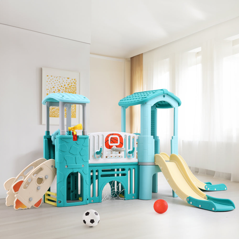 Toddlers Slide and Climber with Balls and Ring Toss
