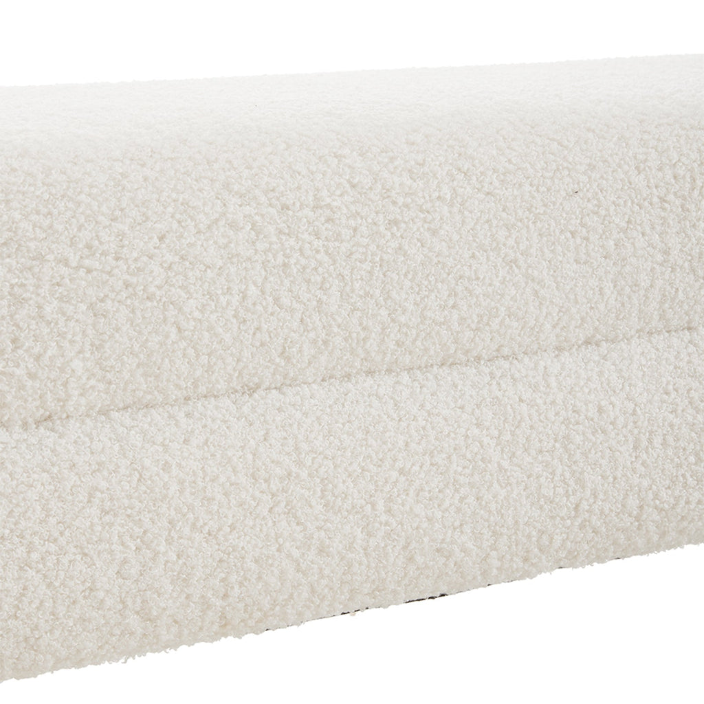 White Teddy Fleece Upholstered Bench