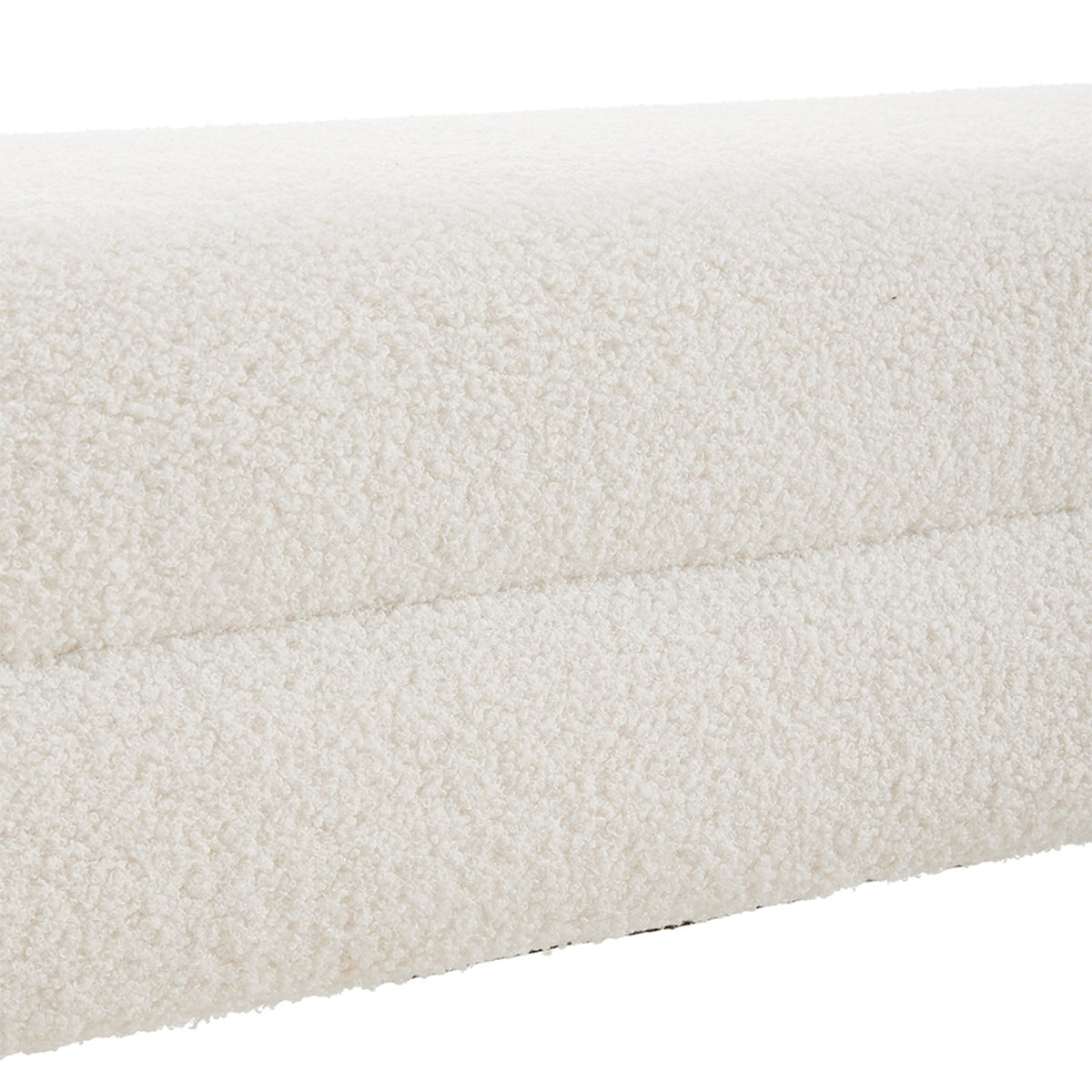 White Teddy Fleece Upholstered Bench