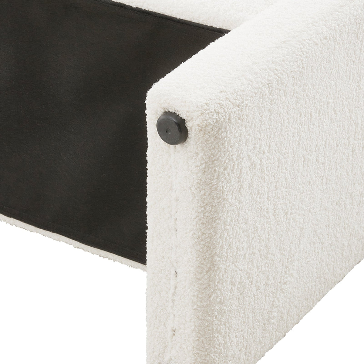 White Teddy Fleece Upholstered Bench