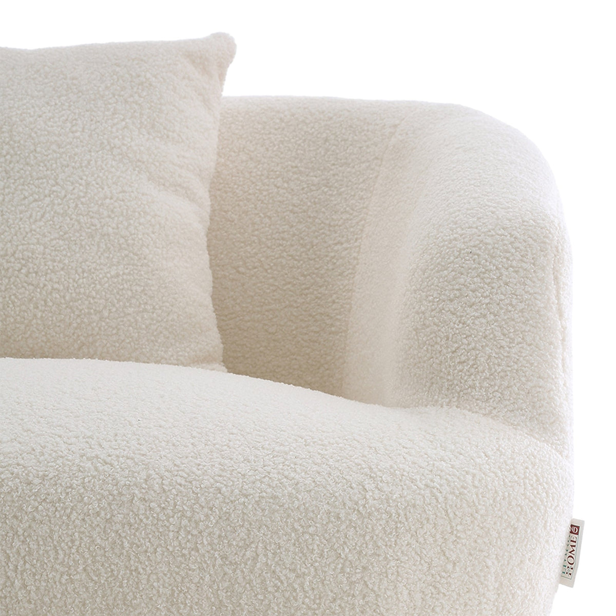 Modern Teddy Fleece 2-Seater Sofa with 2 Scatter Cushions