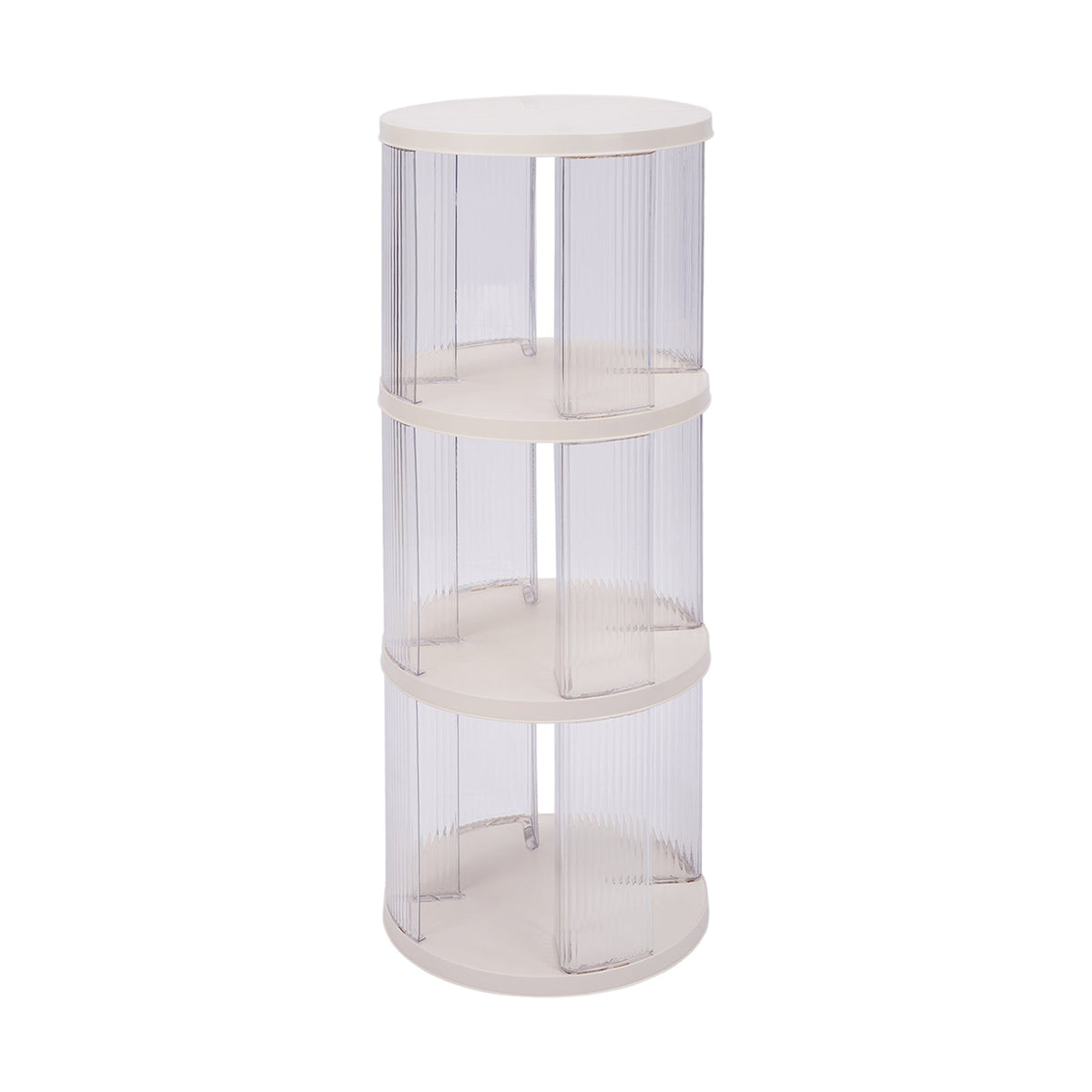 3-Tier Plastic Round Rotating Bookshelf