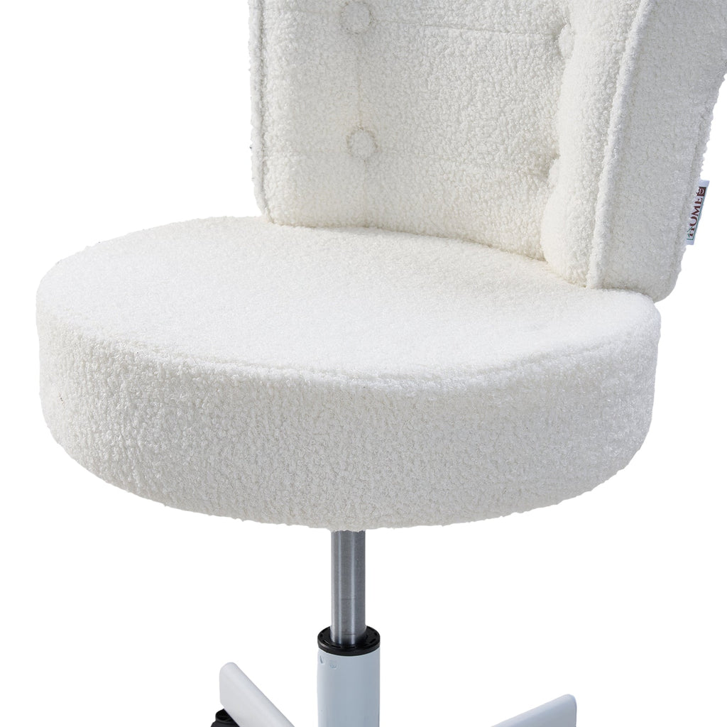 Height-Adjustable Swivel Vanity Chair with Castors