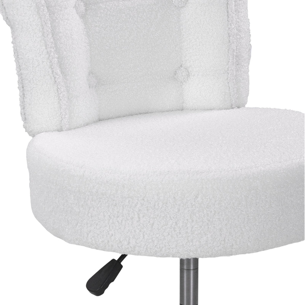 Height-Adjustable Swivel Vanity Chair with Castors