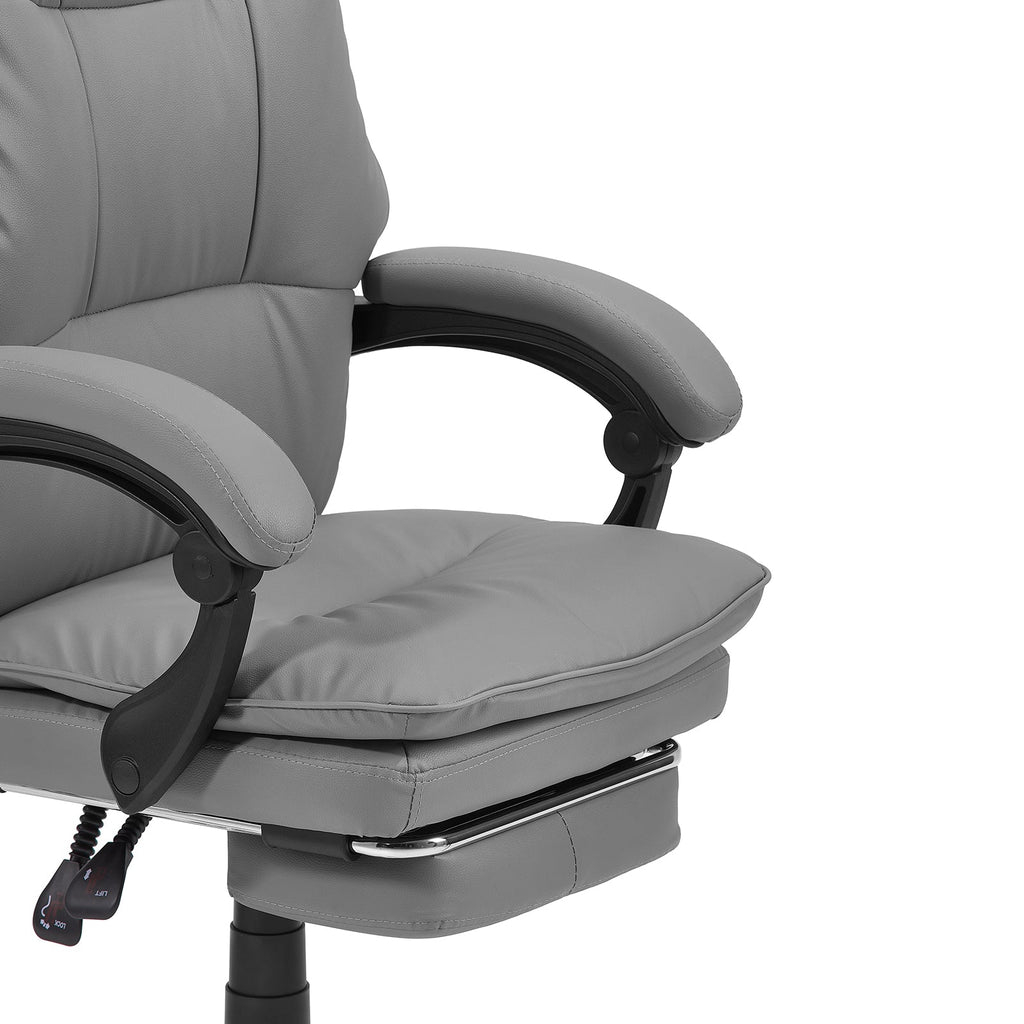 Height-Adjustable Ergonomic Reclining Office Chair with Footrest