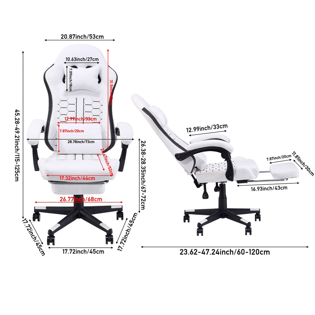 High Back Ergonomic Gaming Chair with Massage Lumbar Support & Footrest