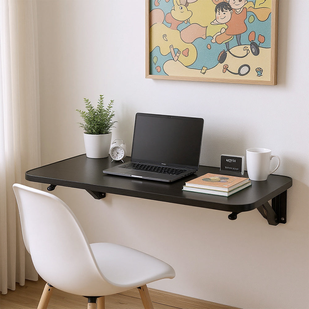 Wall-mounted Folding Table with Iron Brackets