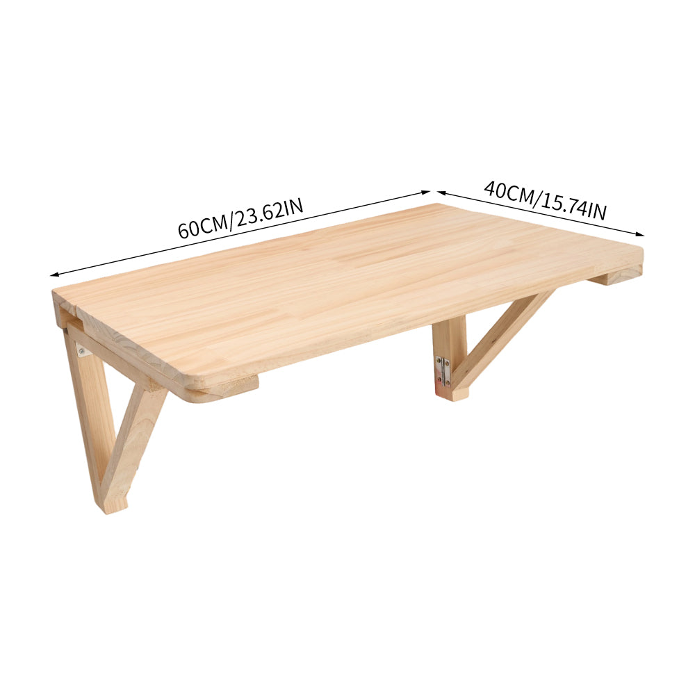 Wall-mounted Folding Table with Wooden Brackets