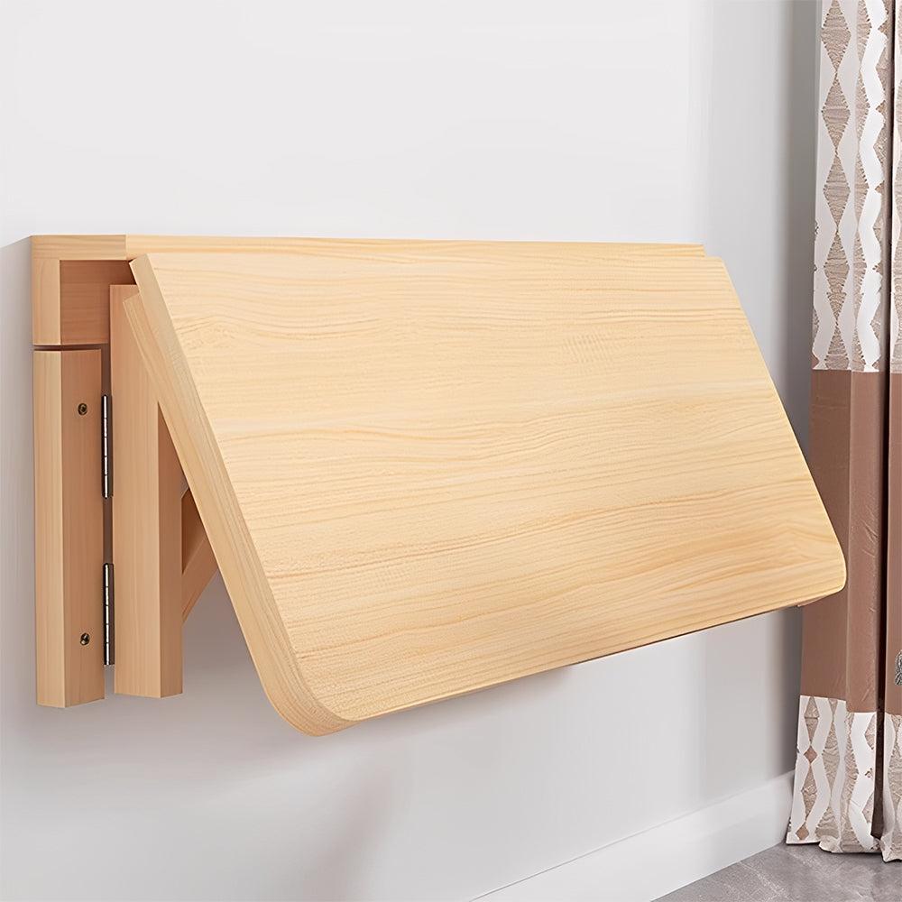 Wall-mounted Folding Table with Wooden Brackets