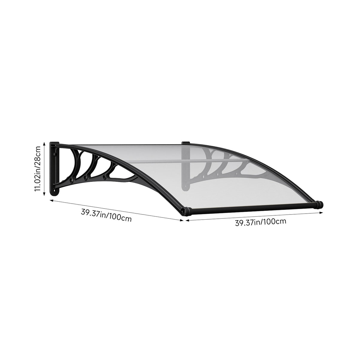 Outdoor Door Canopy Window Awning with Drainage Channel