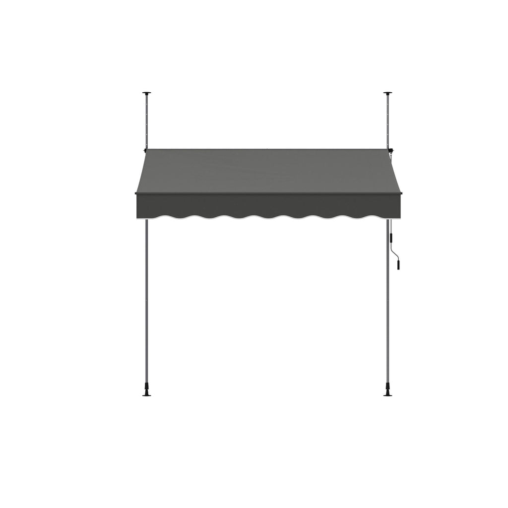 Retractable Awning with Adjustable Support Poles