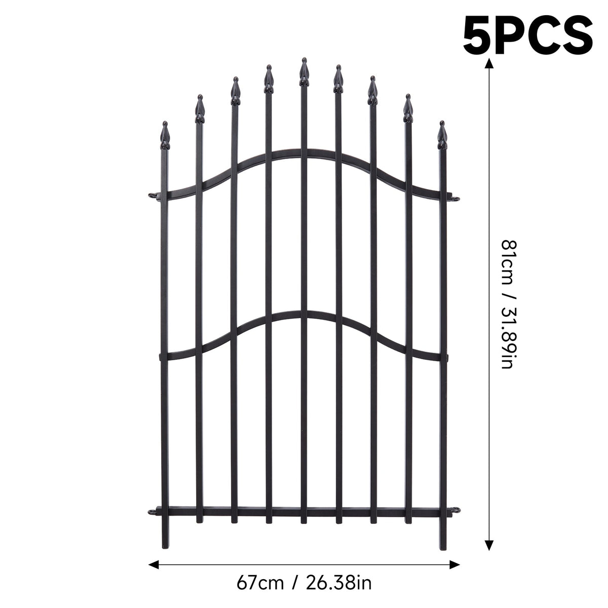 5-Pack Decorative Metal Garden Fence Panels