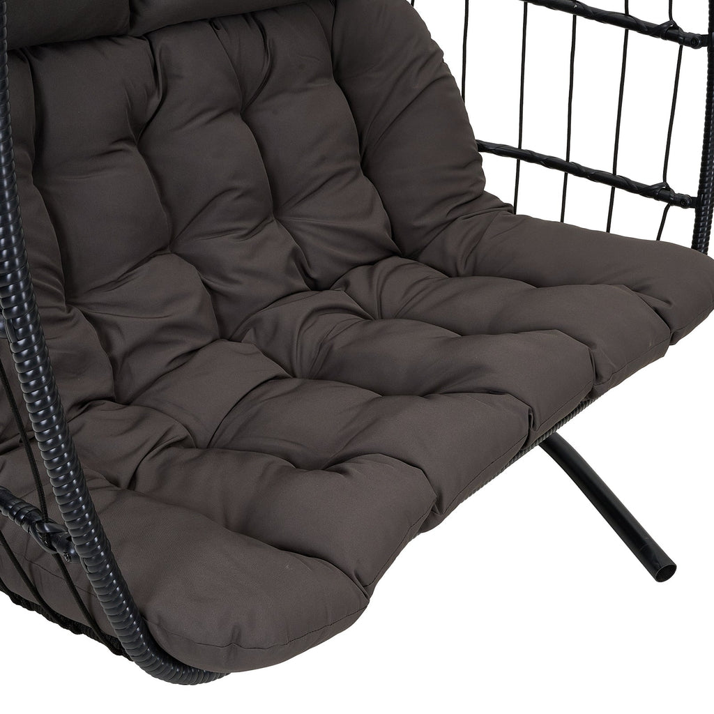 2-Seater Swing Hanging Egg Chair with Metal Stand