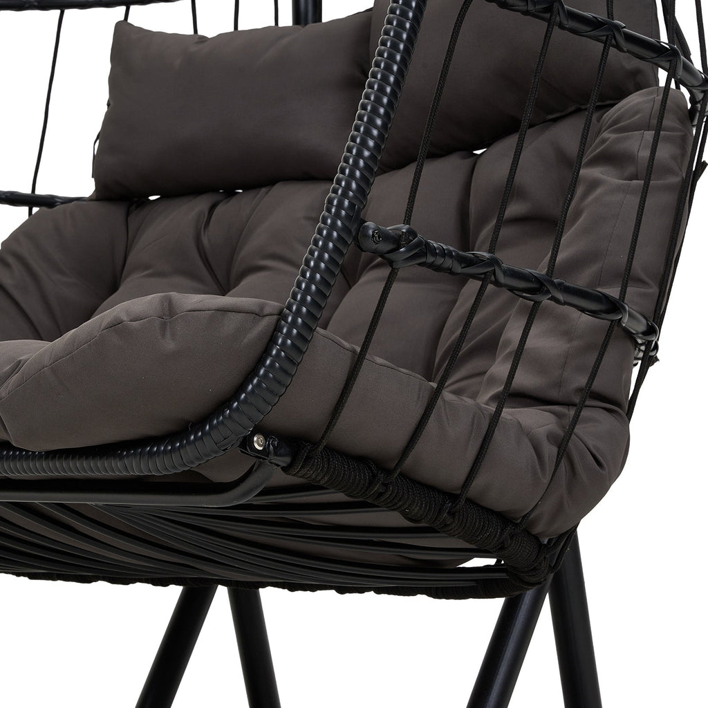 2-Seater Swing Hanging Egg Chair with Metal Stand