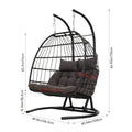 2-Seater Swing Hanging Egg Chair with Metal Stand