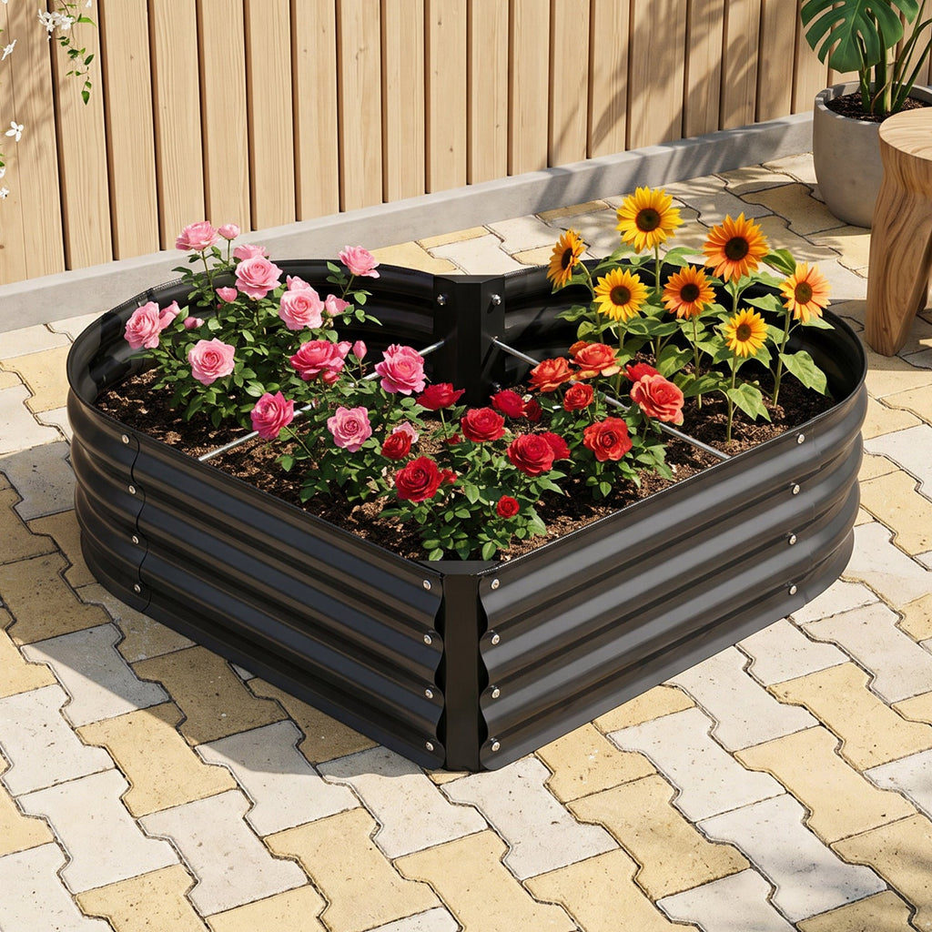Heart-shaped Galvanised Steel Raised Garden Bed