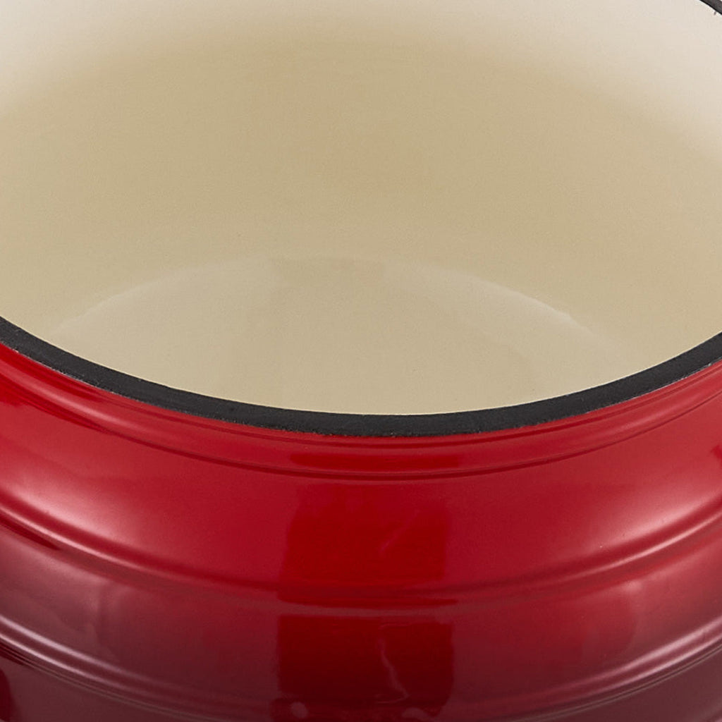 Enameled Cast Iron Cauldron with Lid for Camping & BBQ