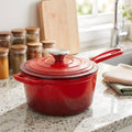 2.5L Enameled Cast Iron Saucepan with Lid