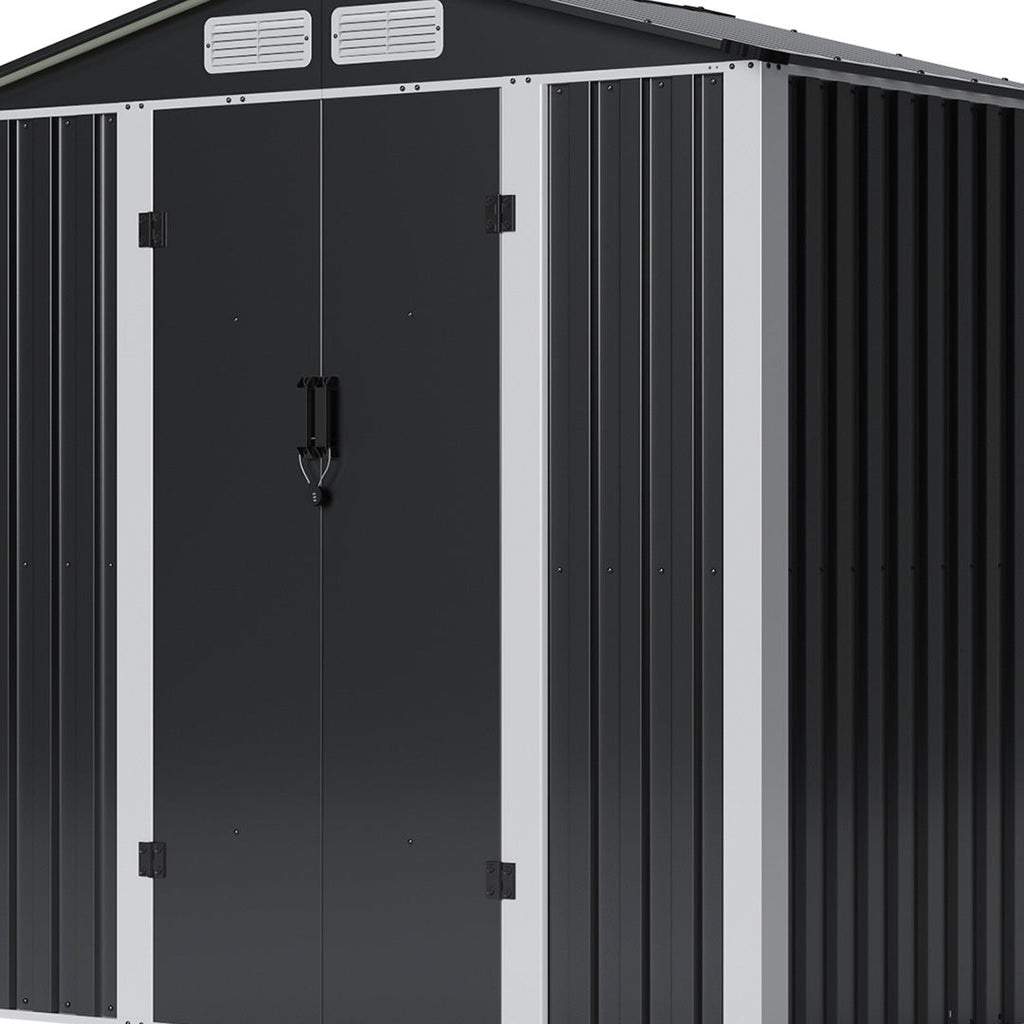 Metal Garden Storage Shed with Apex Roof & Lockable Door