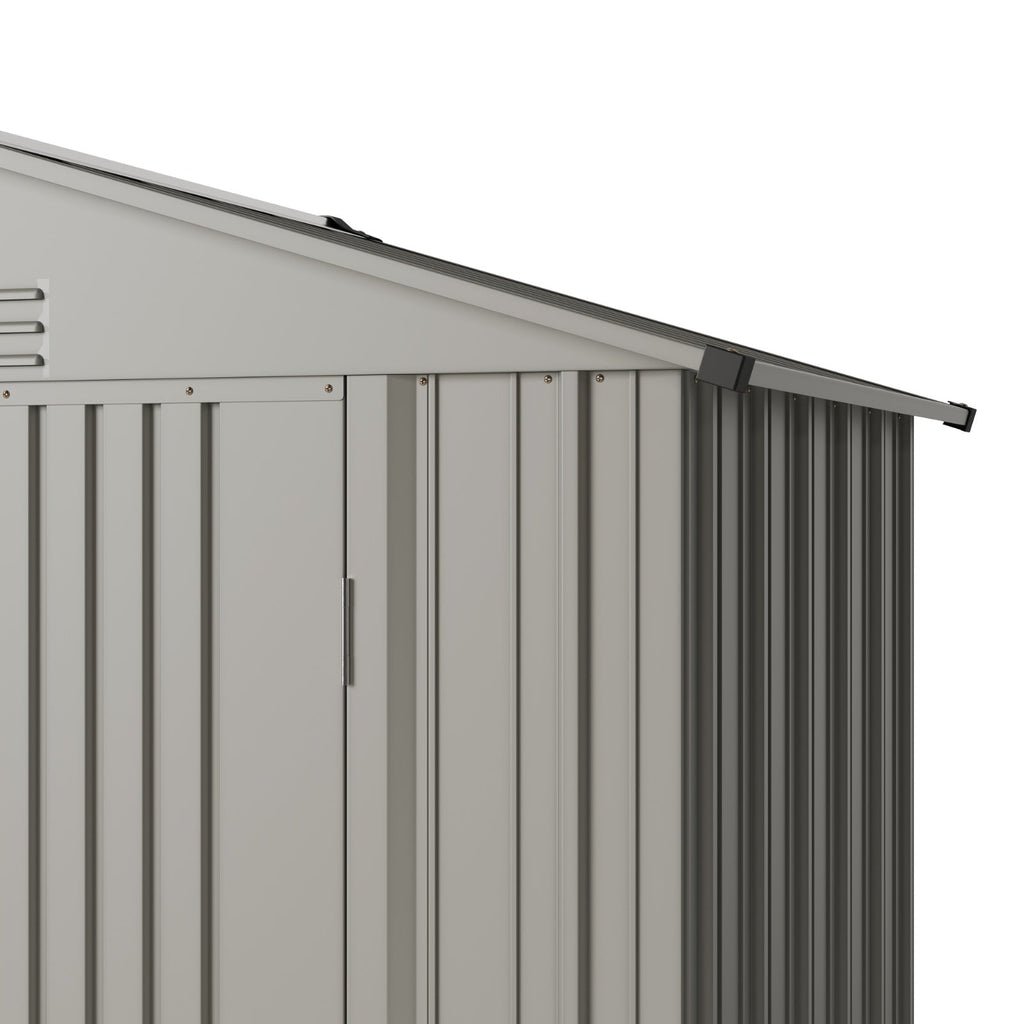 6 x 4 ft Metal Garden Storage Shed with Apex Roof & Double Doors