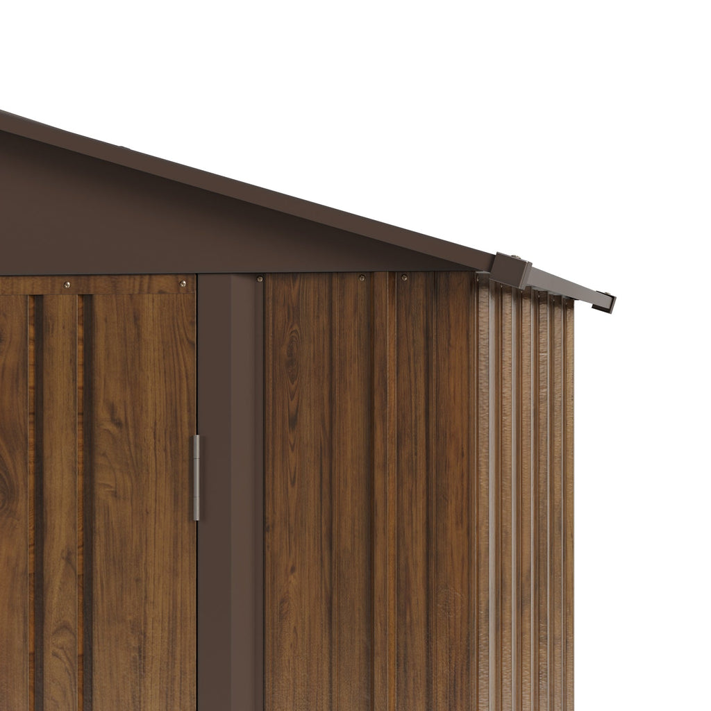 6 x 4 ft Metal Garden Storage Shed with Apex Roof & Lockable Double Doors