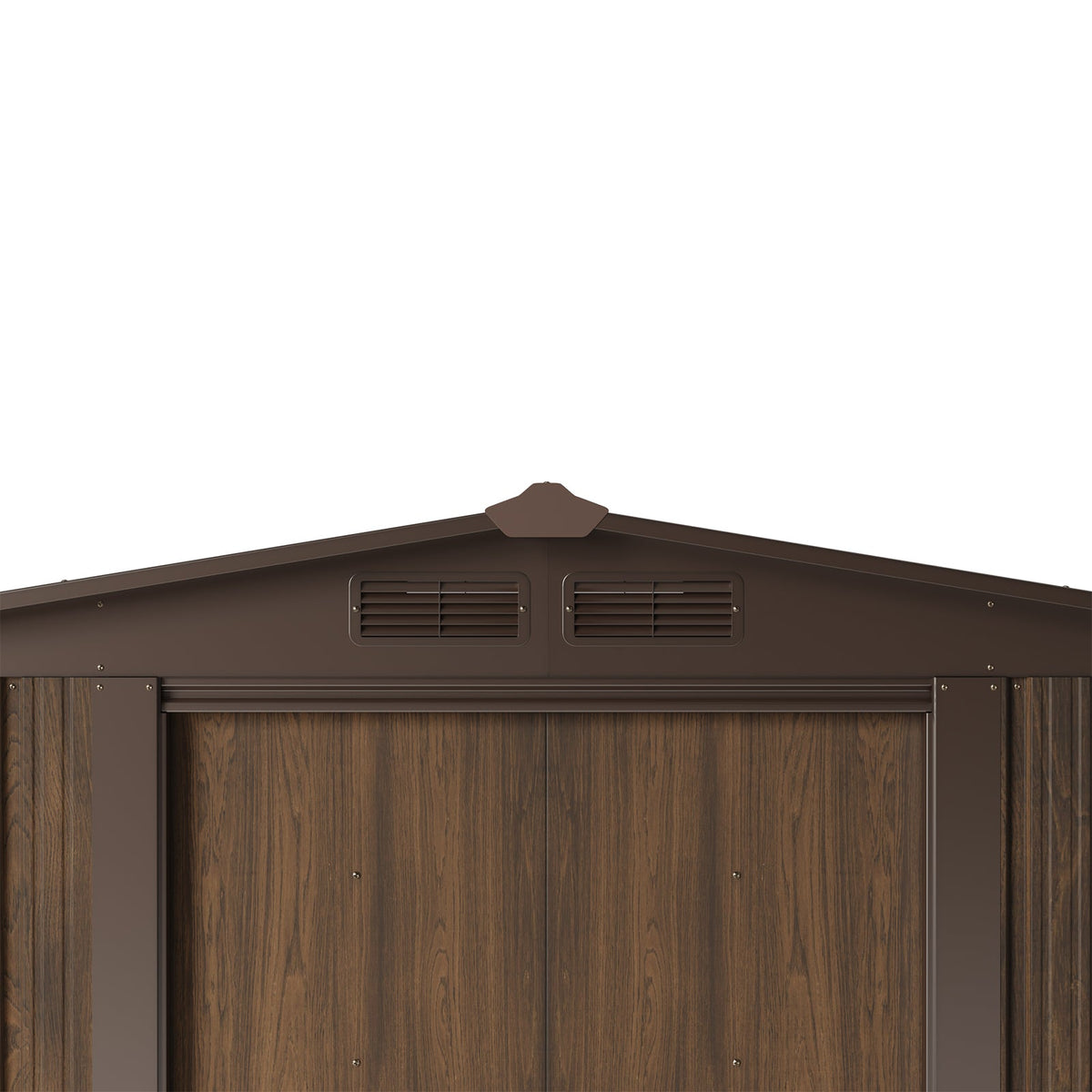 8 x 4 ft Metal Garden Storage Shed with Integrated Log Store & Apex Roof