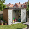 8 x 4 ft Metal Garden Storage Shed with Pent Roof & Padlockable Double Doors