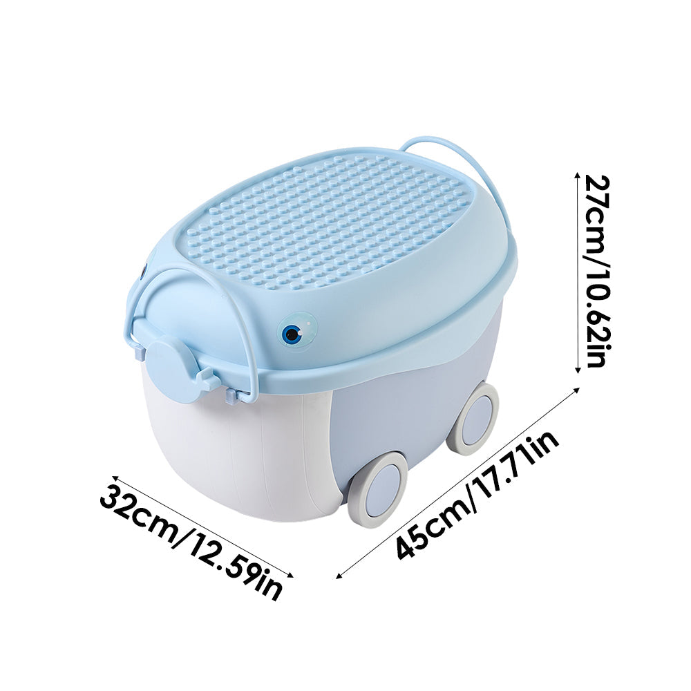 Dolphin-Shaped Toy Storage Box on Wheels