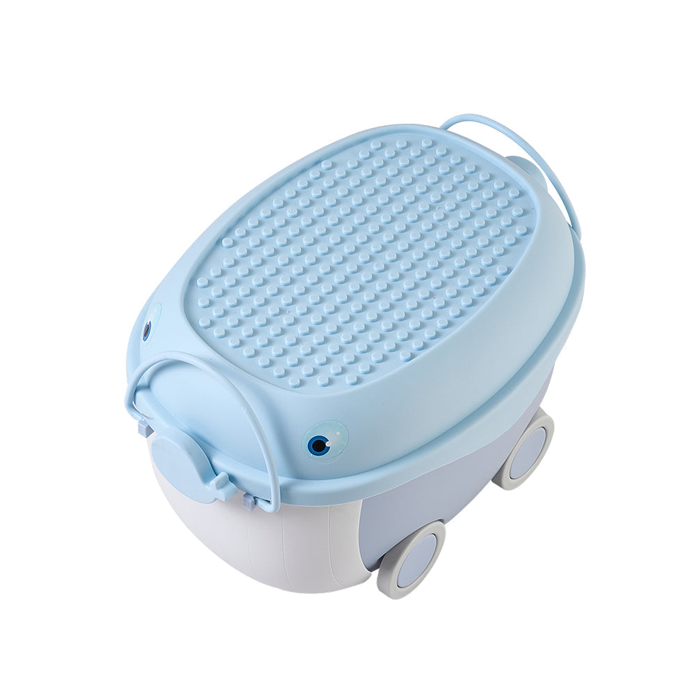 Dolphin-Shaped Toy Storage Box on Wheels