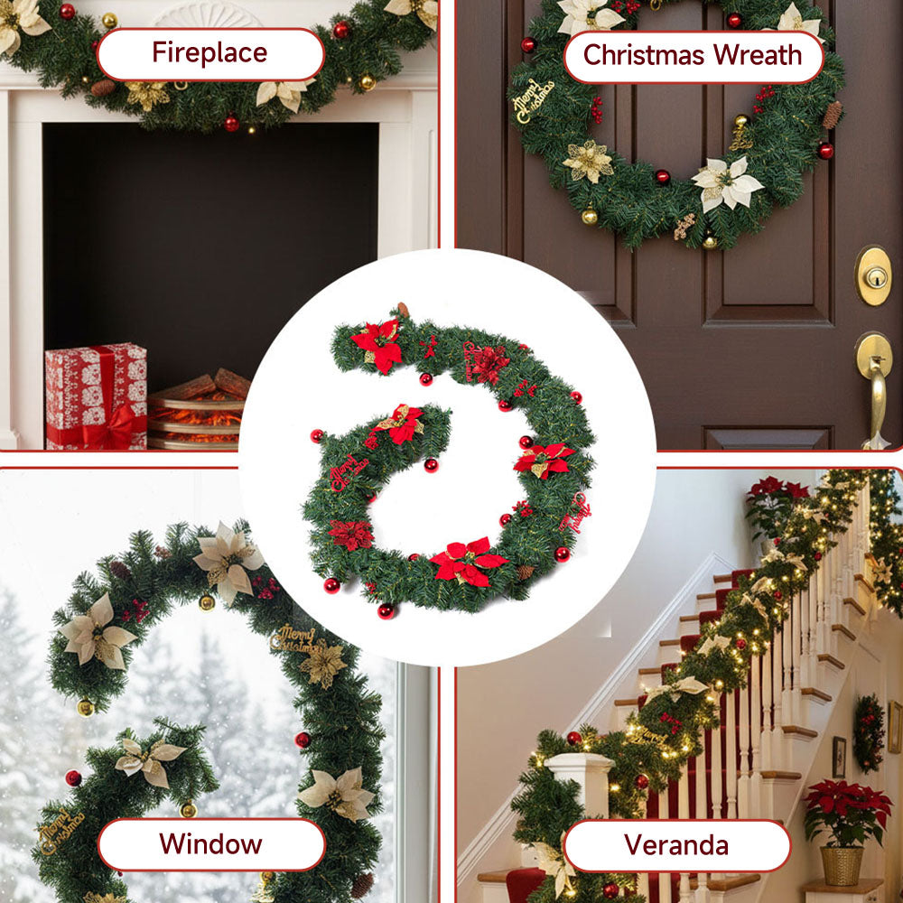 2.7m Artificial Christmas Garland Decorations
