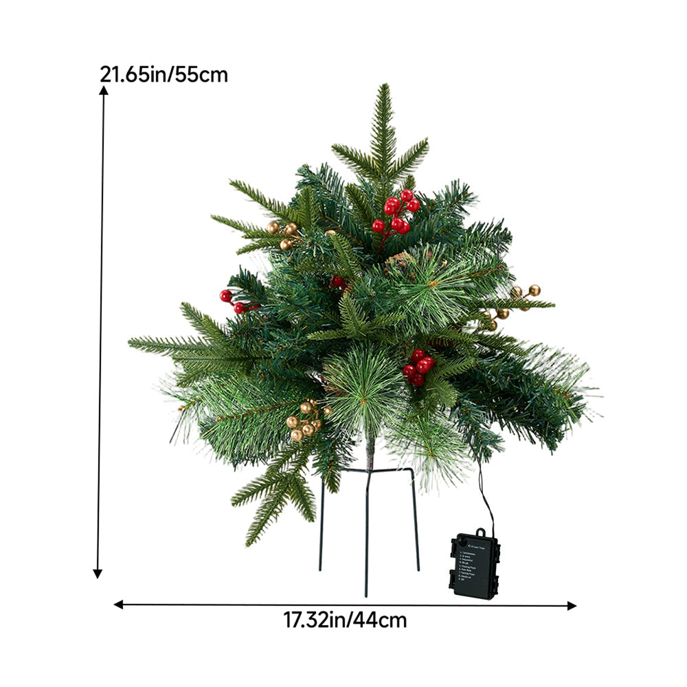 1 Pack Artificial Christmas Tree Urn Filler Decoration with String Lights