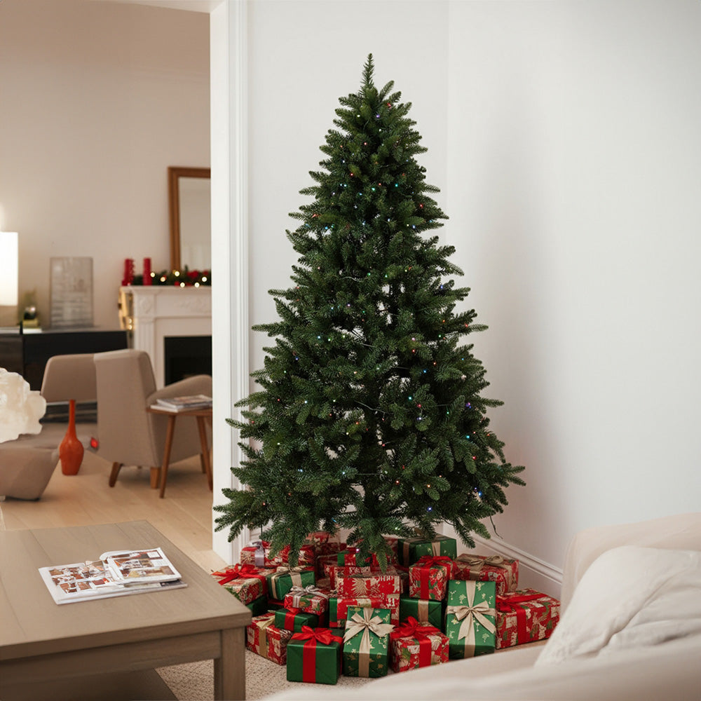 4FT/1.2M Artificial Christmas Tree with RGB Lights & Wood Stand