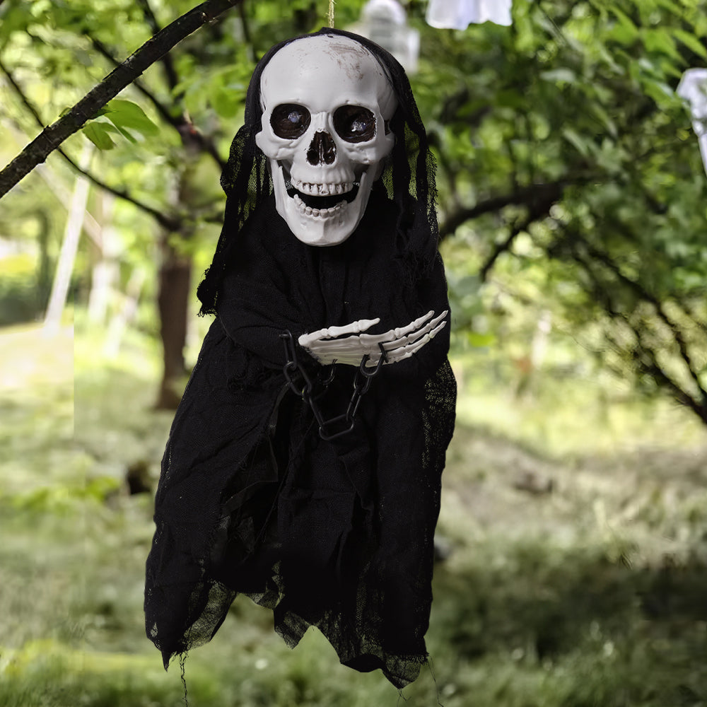 Halloween Sound Control Glowing Hanging Skeleton Ghost