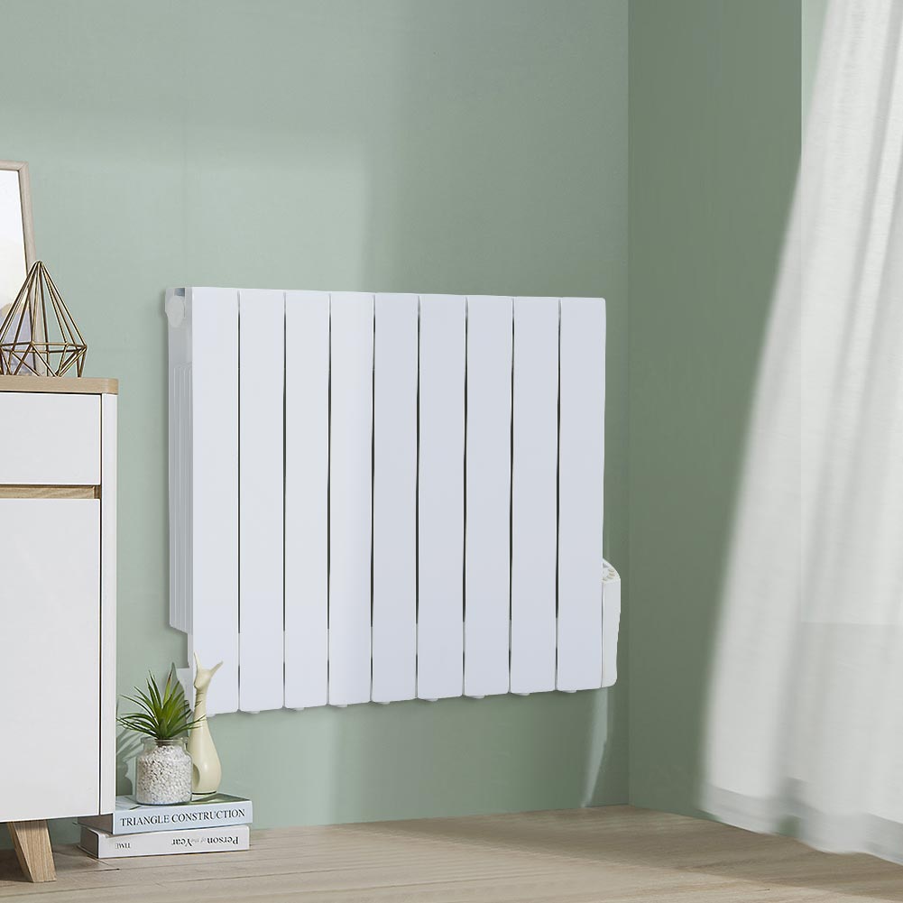 White Electric Oil Filled Radiator Space Heater with LED Screen