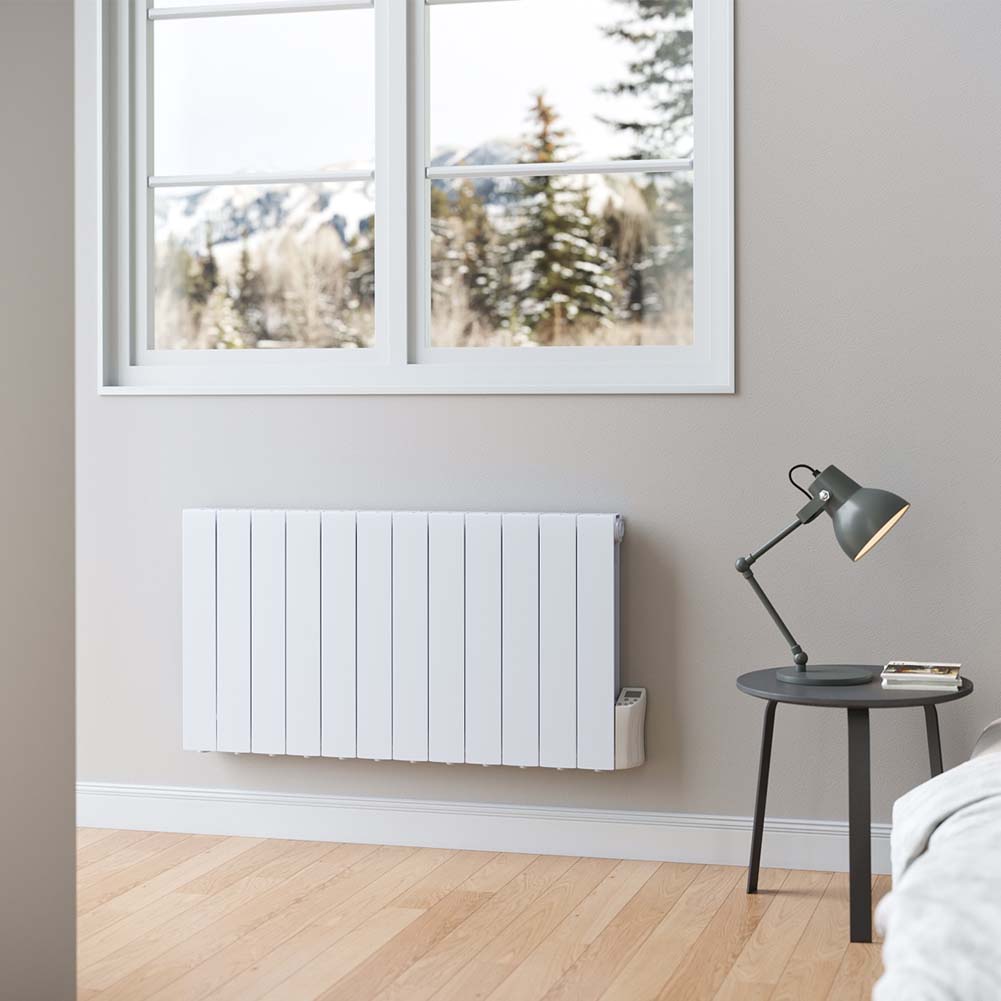 White Electric Oil Filled Radiator Space Heater with LED Screen