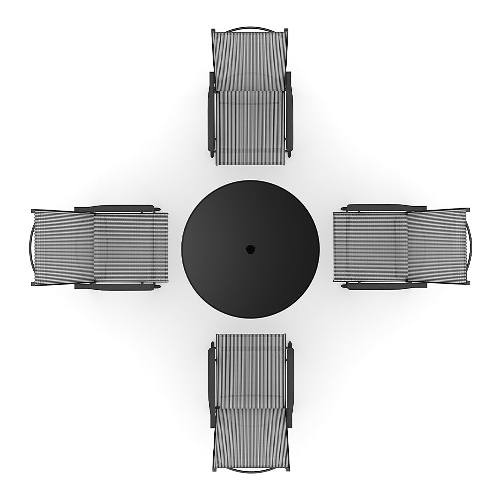 2/4 Pcs Garden Dining Chairs Set with Round Table
