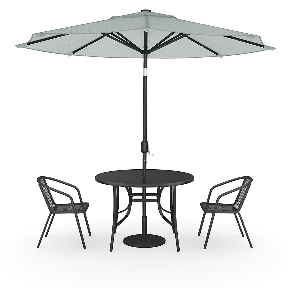 2/4 Pcs Garden Dining Chairs Set with Round Table